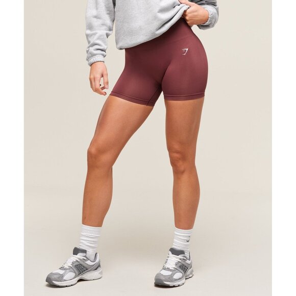 Gymshark Everyday Seamless Shorts S Body Fit Red High Waist Womens Activewear - Picture 1 of 10
